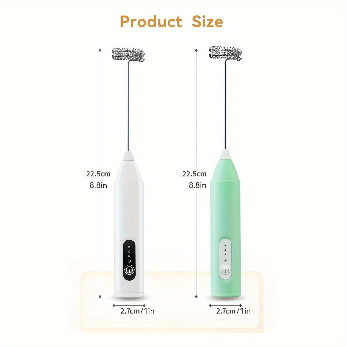 USB Rechargeable Electric Milk Frother - 3-Speed