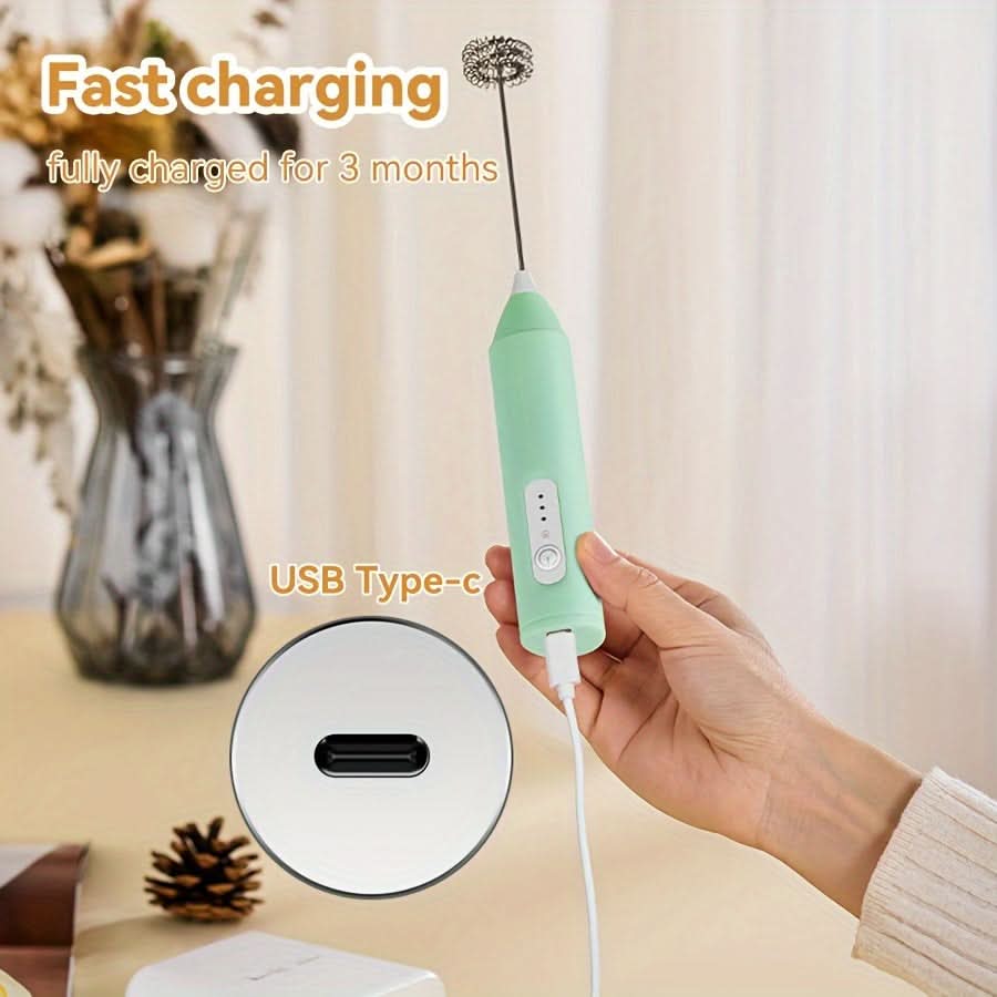 USB Rechargeable Electric Milk Frother - 3-Speed
